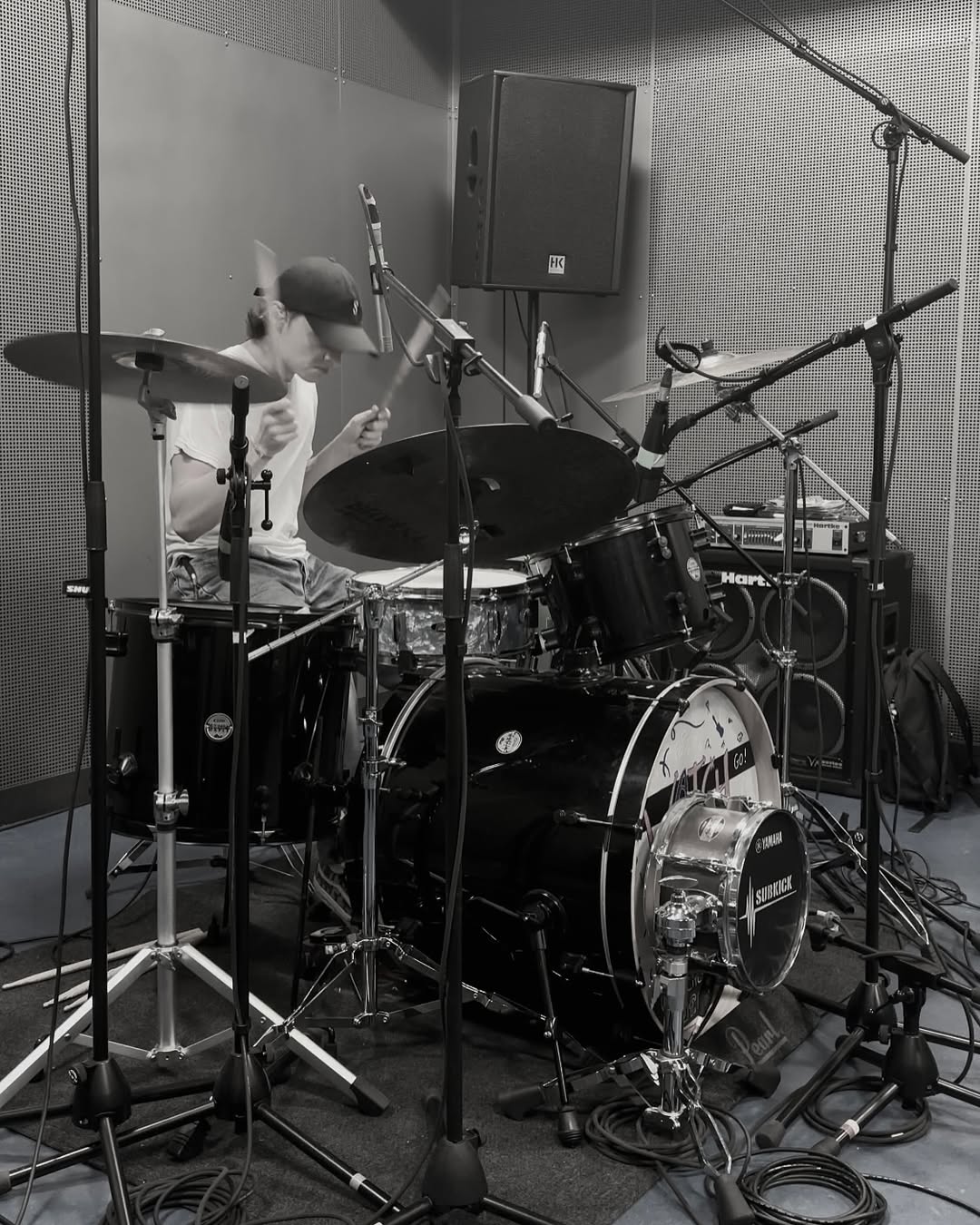 Session d'enregistrement batterie au Studio La Varenne